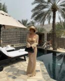 Sexy U-Neck Knit Maxi Dress Crochet Beach Outfit
