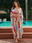 Classy Pink Kaftan Maxi Dress – Plus Size Beach Cover Up for Women