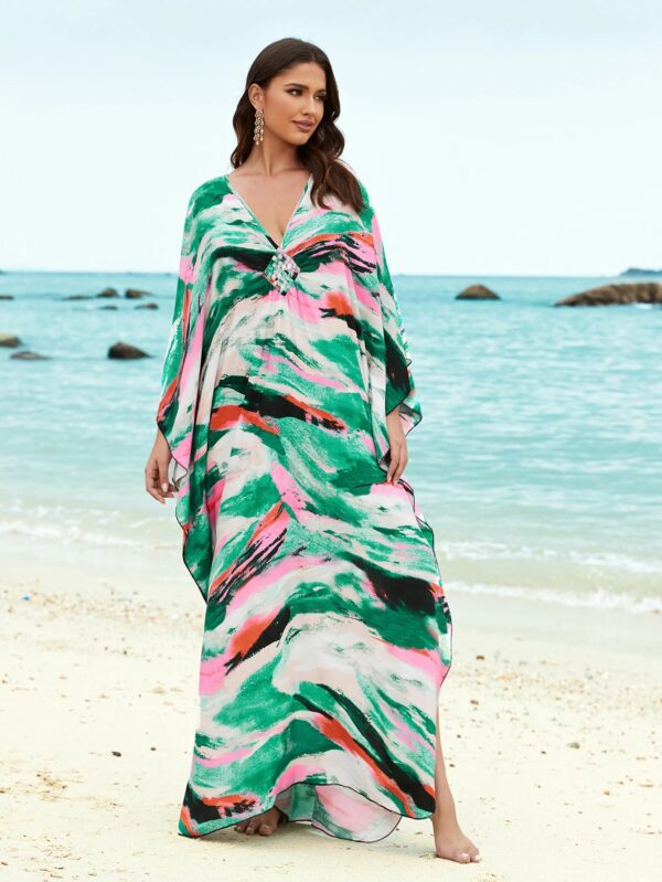 Boho Kaftan Maxi Dress – Plus Size Beach Cover Up for Women