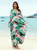 Boho Kaftan Maxi Dress – Plus Size Beach Cover Up for Women