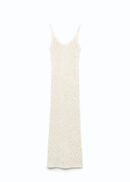 Women's Sexy Knit Mesh Maxi Beach Dress – V-Neck Cut Out