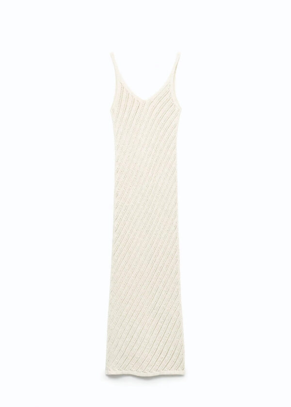 Women's Sexy Knit Mesh Maxi Beach Dress – V-Neck Cut Out - Image 4