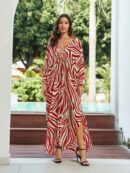 Red Boho Kaftan Dress – Beach Cover Up for Women