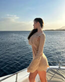 Women's Summer Knit Mini Dress – Sexy Backless Bell Sleeve Beach Cover-Up
