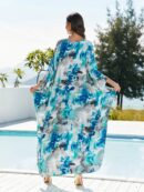 Blue Boho Kaftan Dress – Beach Cover Up for Women