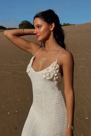 Beige Spaghetti Strap Maxi Dress – Sexy Beach Dress 2025