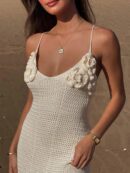Beige Spaghetti Strap Maxi Dress – Sexy Beach Dress 2025