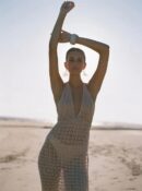 Apricot 2025 Women’s Knit Beach Maxi Dress – Sexy Deep V Neck, Backless Cover Up