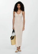 Women's Sexy Knit Mesh Maxi Beach Dress – V-Neck Cut Out