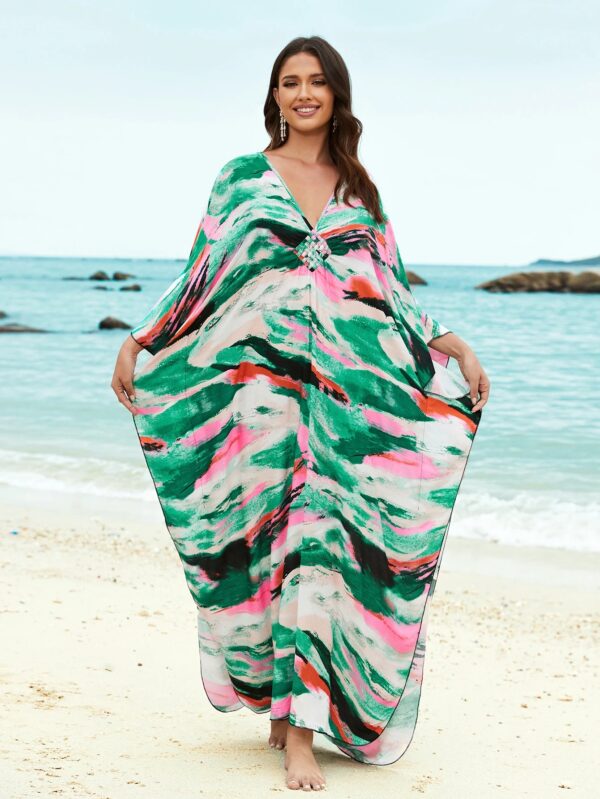 Boho Kaftan Maxi Dress – Plus Size Beach Cover Up for Women - Image 3